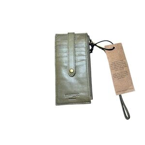 MARGOT NEW YORK Olive Green Faye Leather Card Case Wristlet Wallet NWT